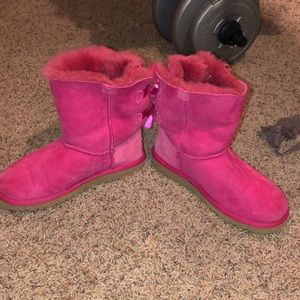 Hot pink bow uggs